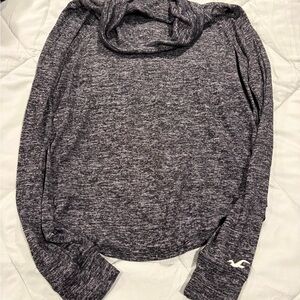 Hollister Charcoal Marled Cowl Neck Sweater